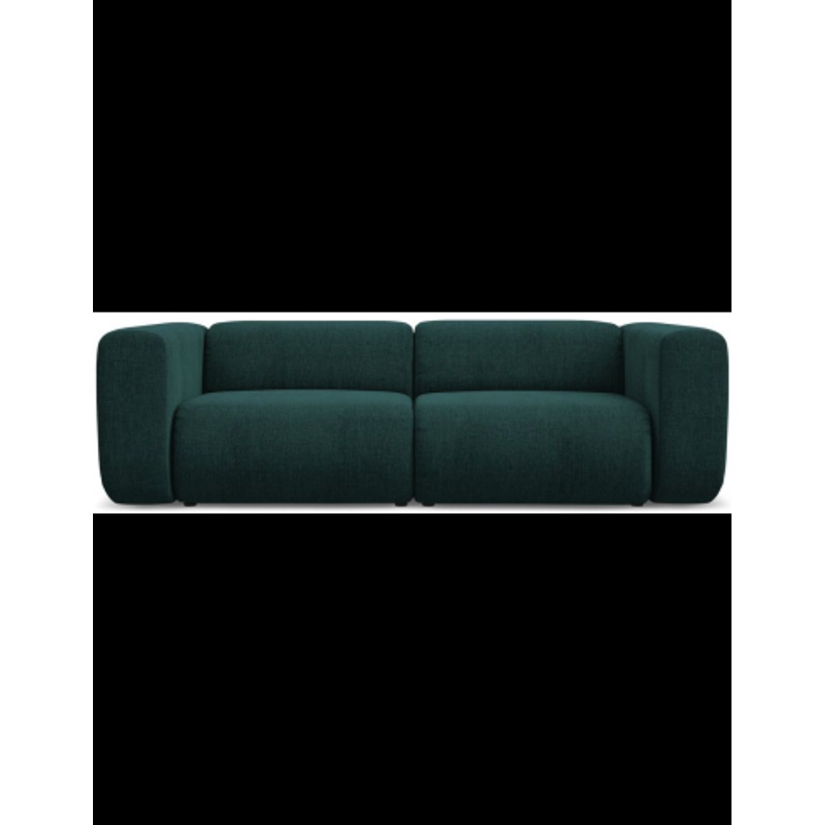 Ekahi 3-personers modulsofa i chenille B228 cm - Flaskegrøn