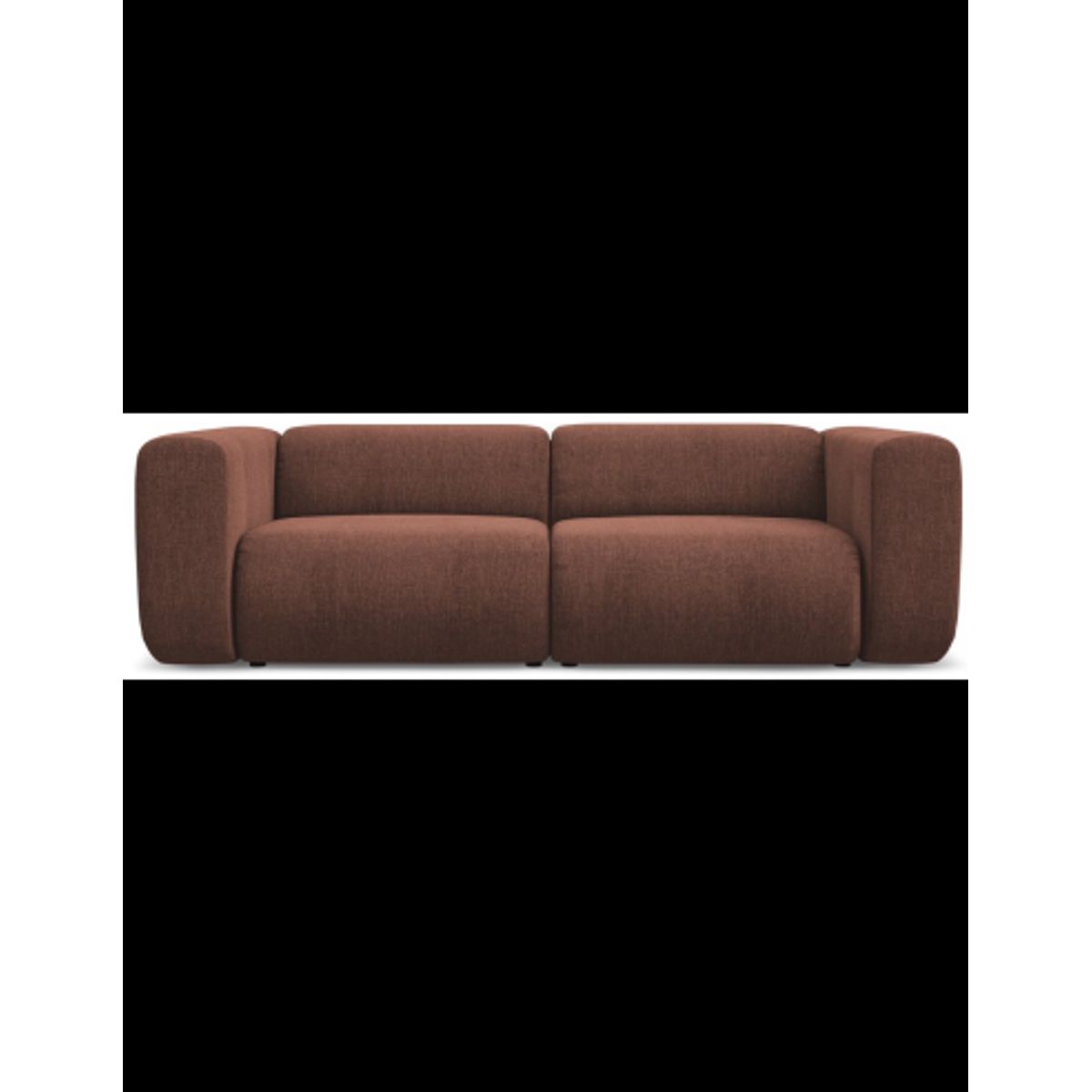 Ekahi 3-personers modulsofa i chenille B228 cm - Brun