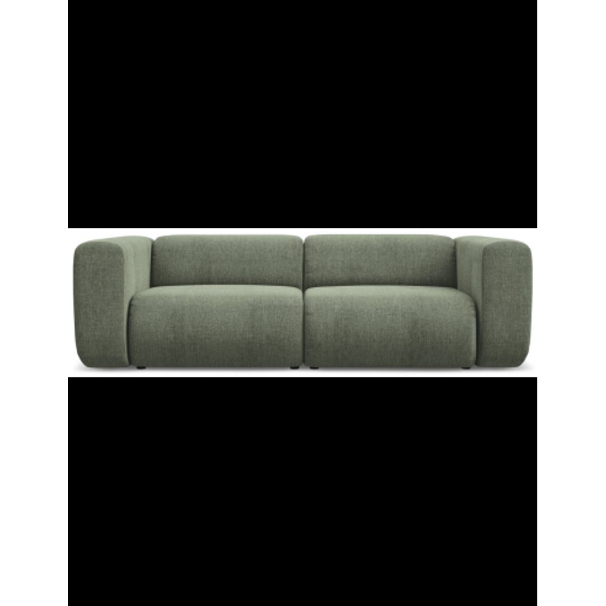 Ekahi 3-personers modulsofa i chenille B228 cm - Olivengrøn