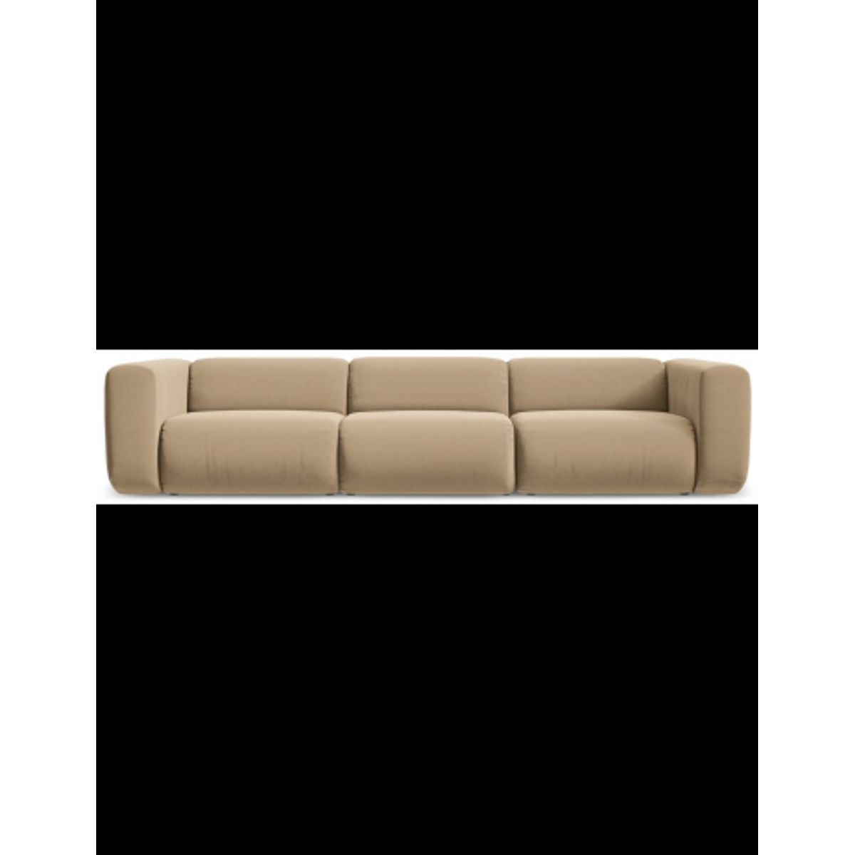 Ekahi 4-personers modulsofa i velour B319 cm - Beige