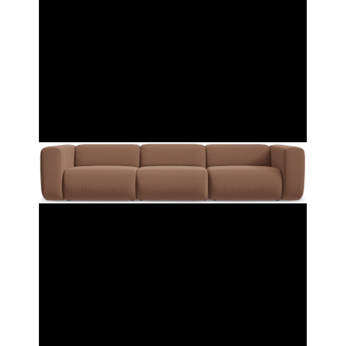 Ekahi 4-personers modulsofa i velour B319 cm - Brun