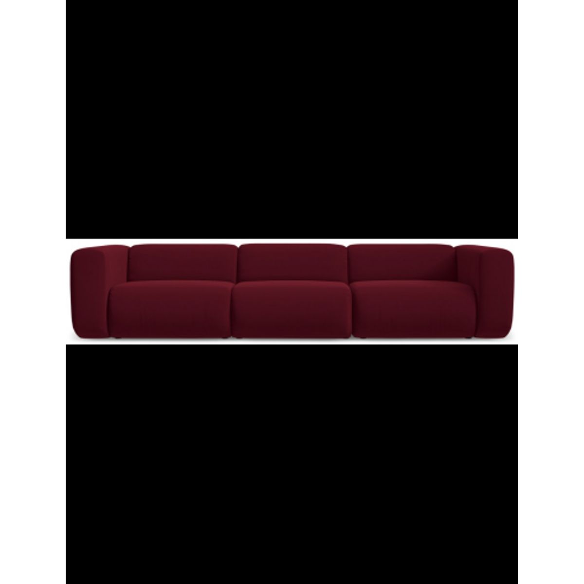 Ekahi 4-personers modulsofa i velour B319 cm - Bordeaux