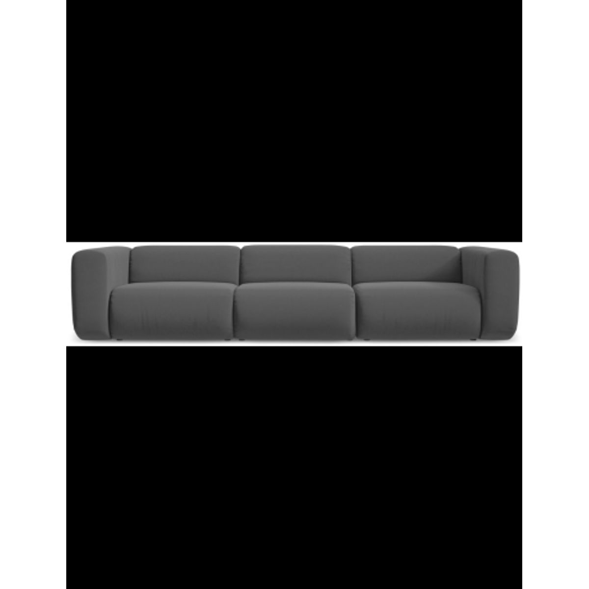 Ekahi 4-personers modulsofa i velour B319 cm - Grafitgrå