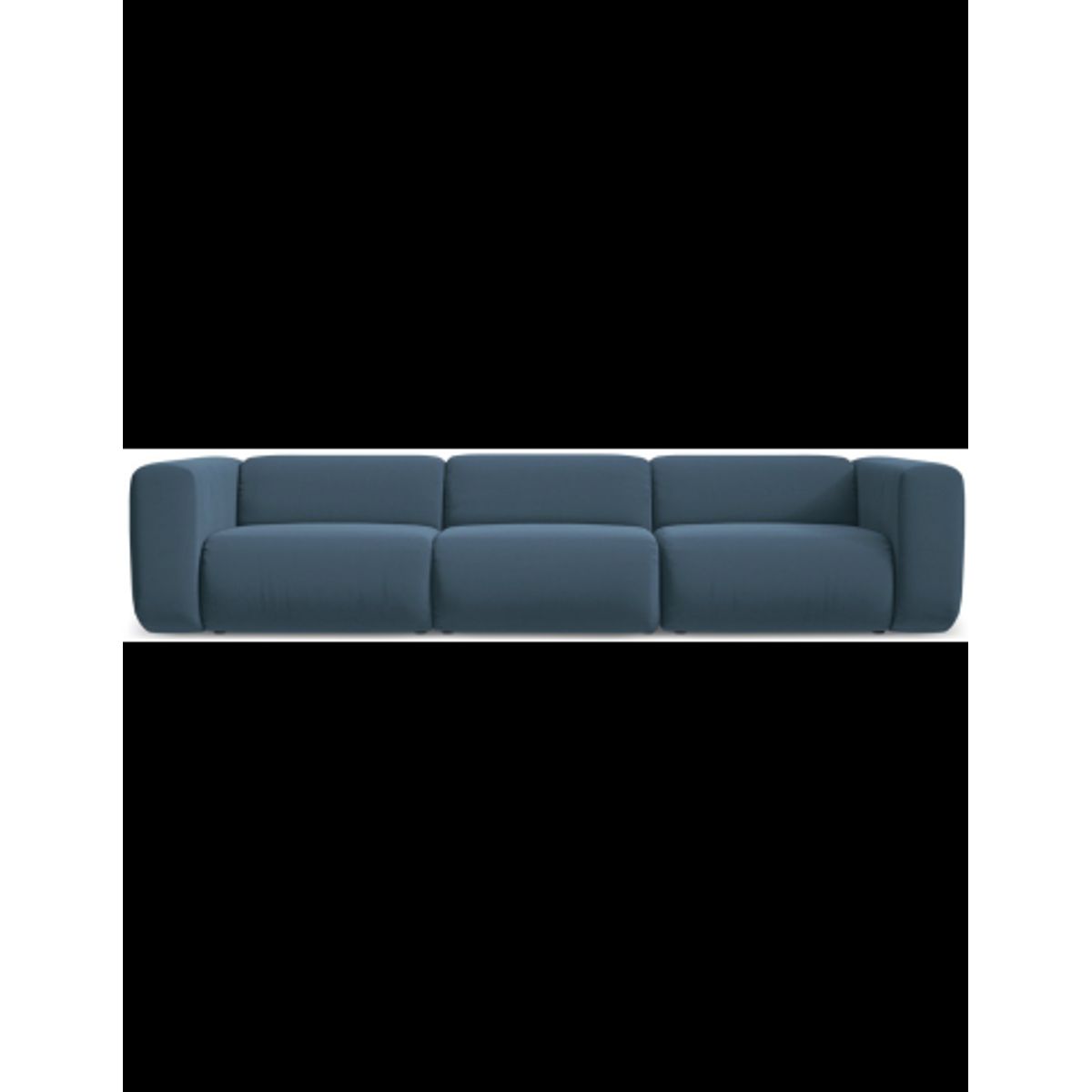 Ekahi 4-personers modulsofa i velour B319 cm - Jeansblå