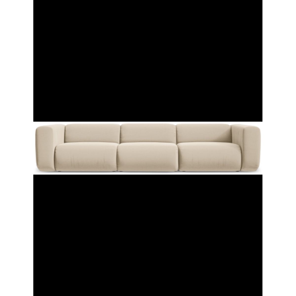 Ekahi 4-personers modulsofa i velour B319 cm - Lys beige