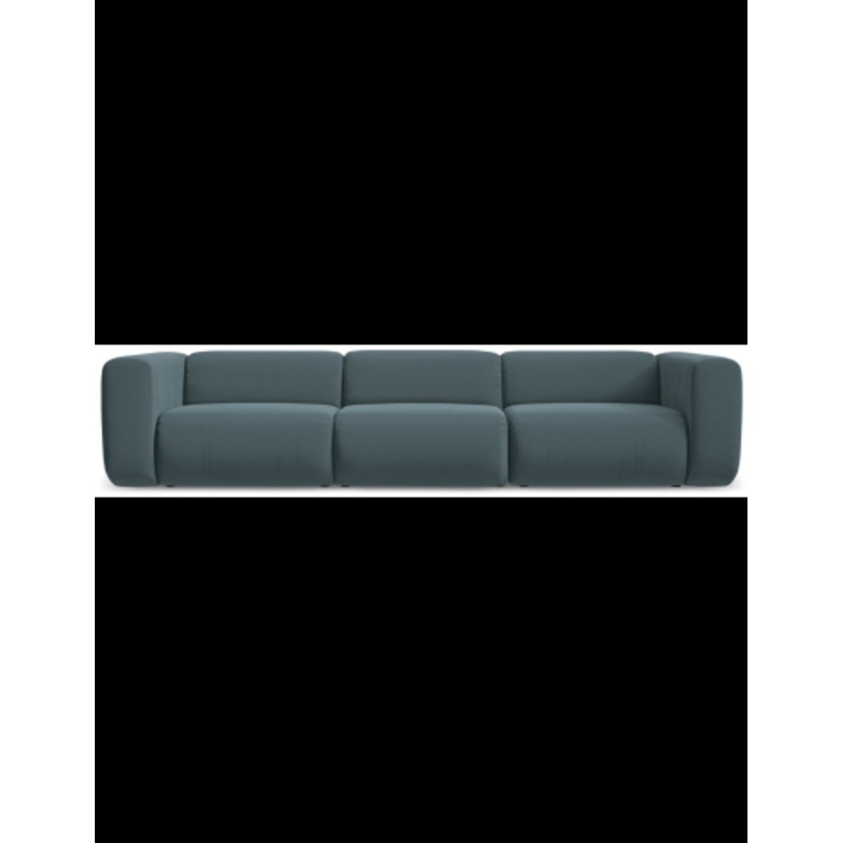 Ekahi 4-personers modulsofa i velour B319 cm - Marine