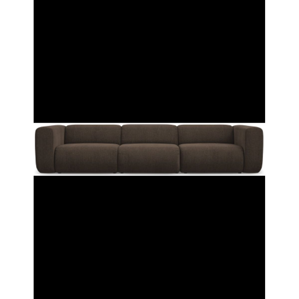 Ekahi 4-personers modulsofa i chenille B319 cm - Mørkebrun