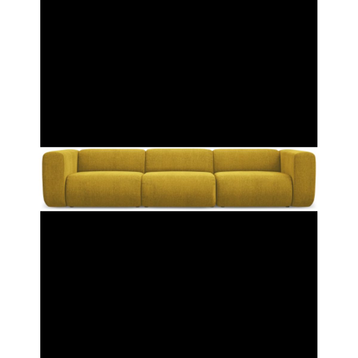 Ekahi 4-personers modulsofa i chenille B319 cm - Sennepsgul