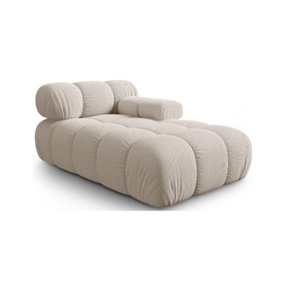 Bellis højrevendt daybed i 3D polyester B155 cm - Lys beige