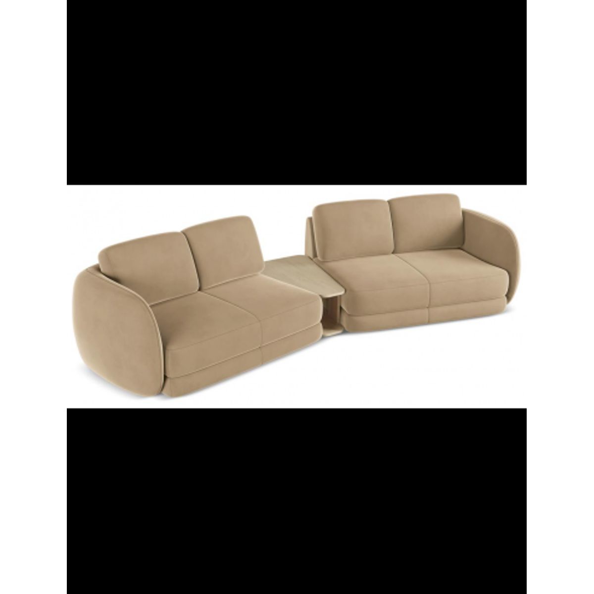 Kiana 4-personers modulsofa i velour B310 cm - Beige