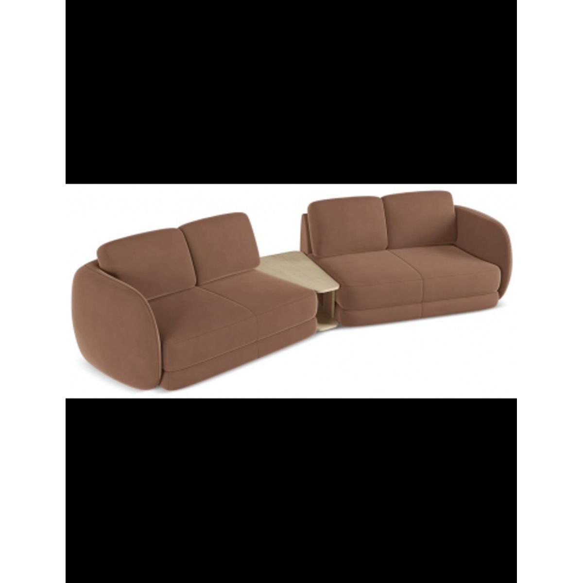 Kiana 4-personers modulsofa i velour B310 cm - Brun