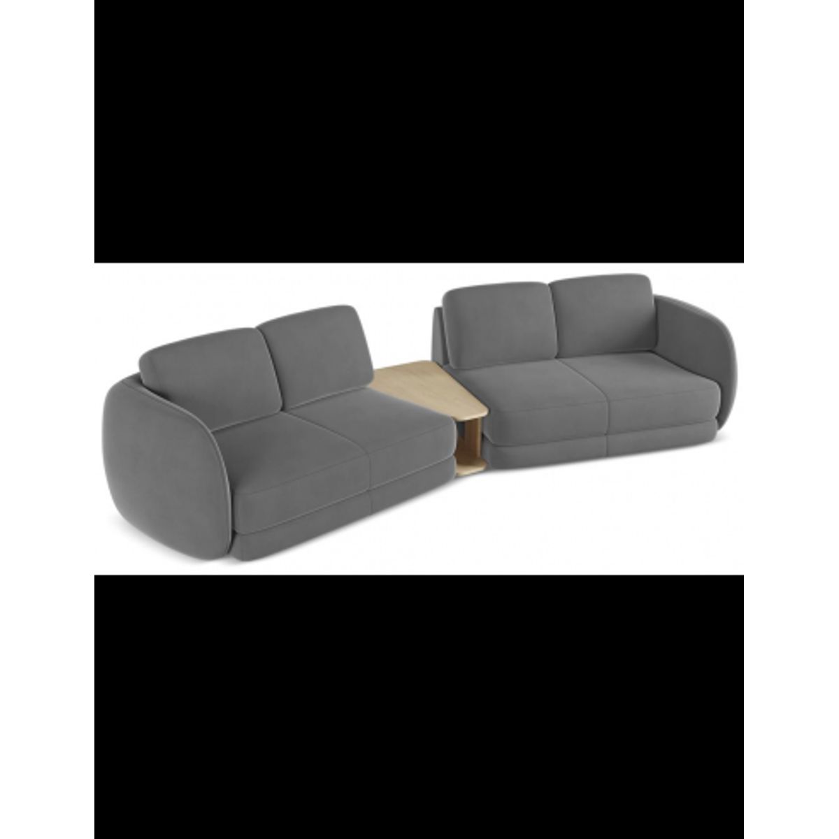 Kiana 4-personers modulsofa i velour B310 cm - Grå