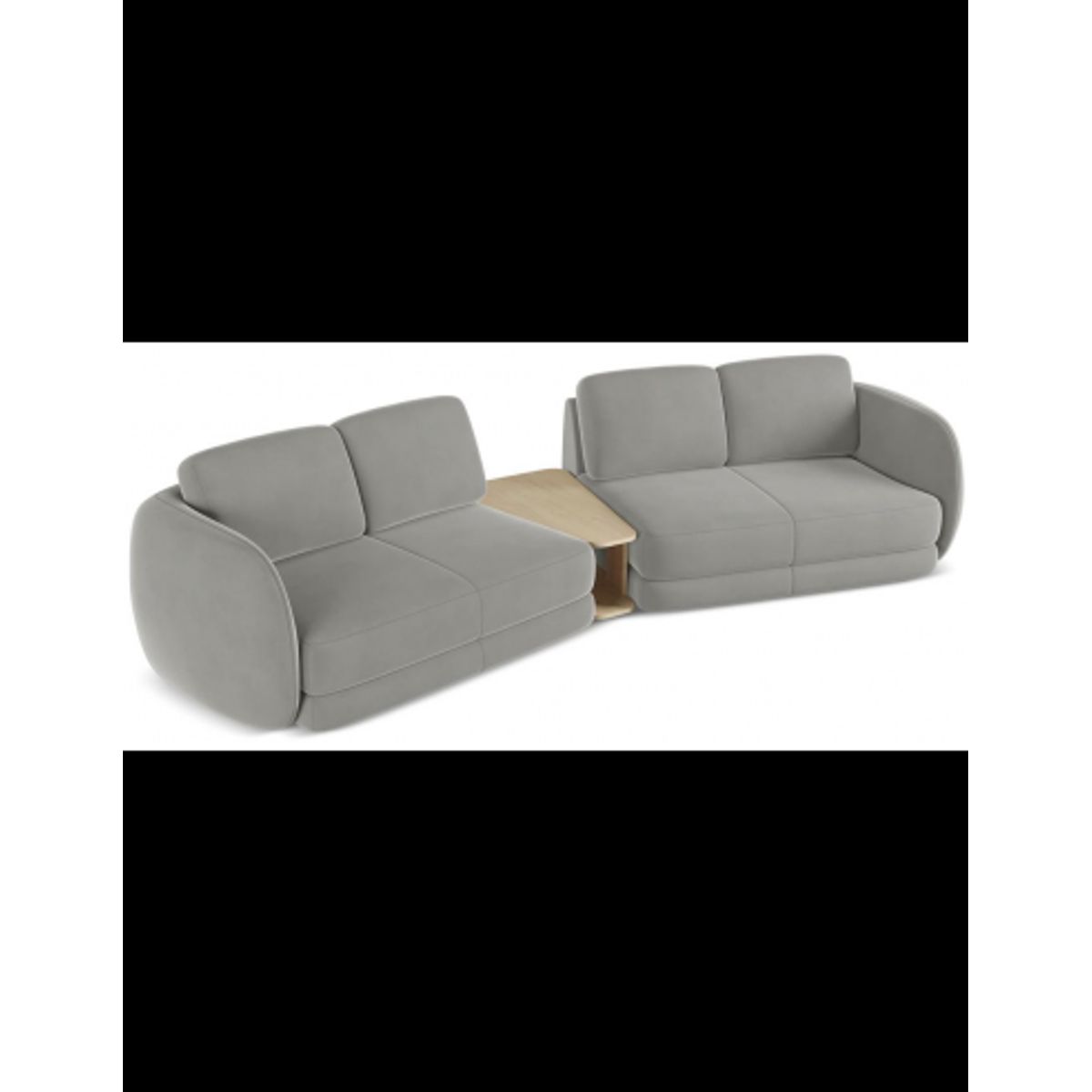 Kiana 4-personers modulsofa i velour B310 cm - Lysegrå