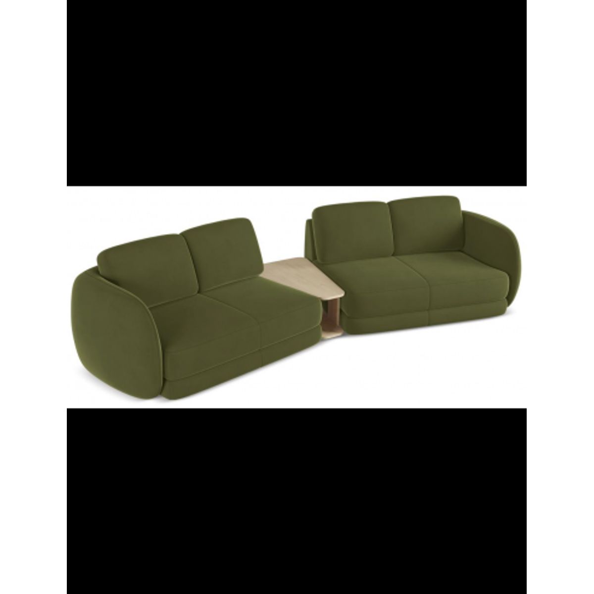 Kiana 4-personers modulsofa i velour B310 cm - Olivengrøn