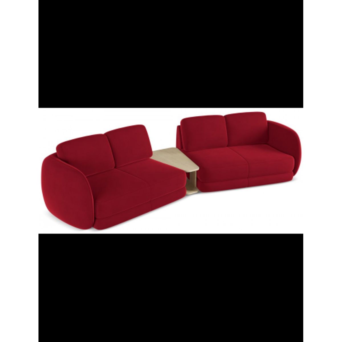 Kiana 4-personers modulsofa i velour B310 cm - Rød