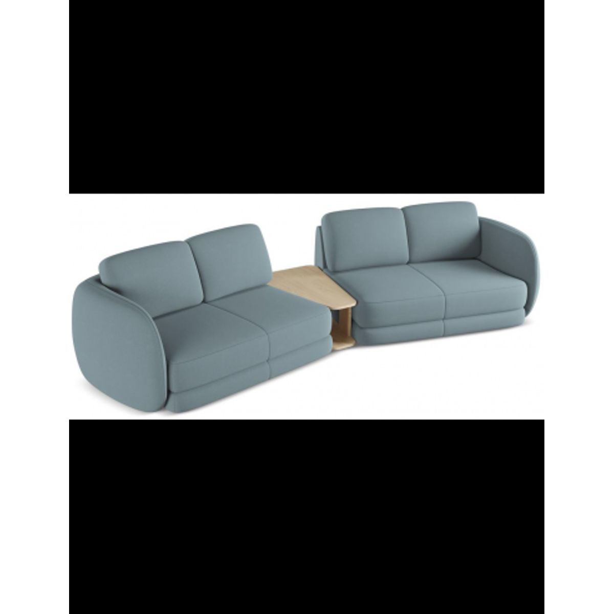 Kiana 4-personers modulsofa i bouclé B310 cm - Jeansblå