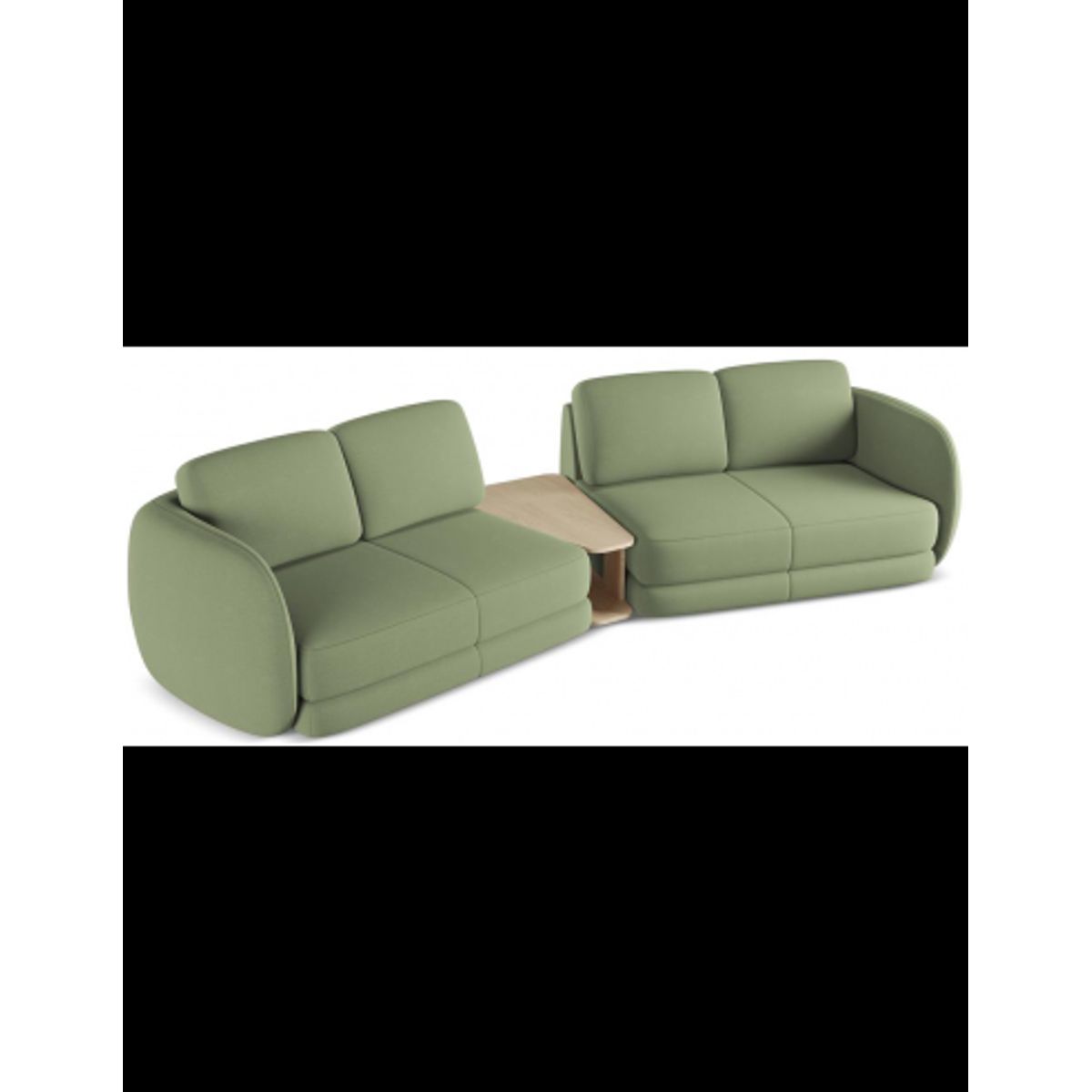 Kiana 4-personers modulsofa i bouclé B310 cm - Mint