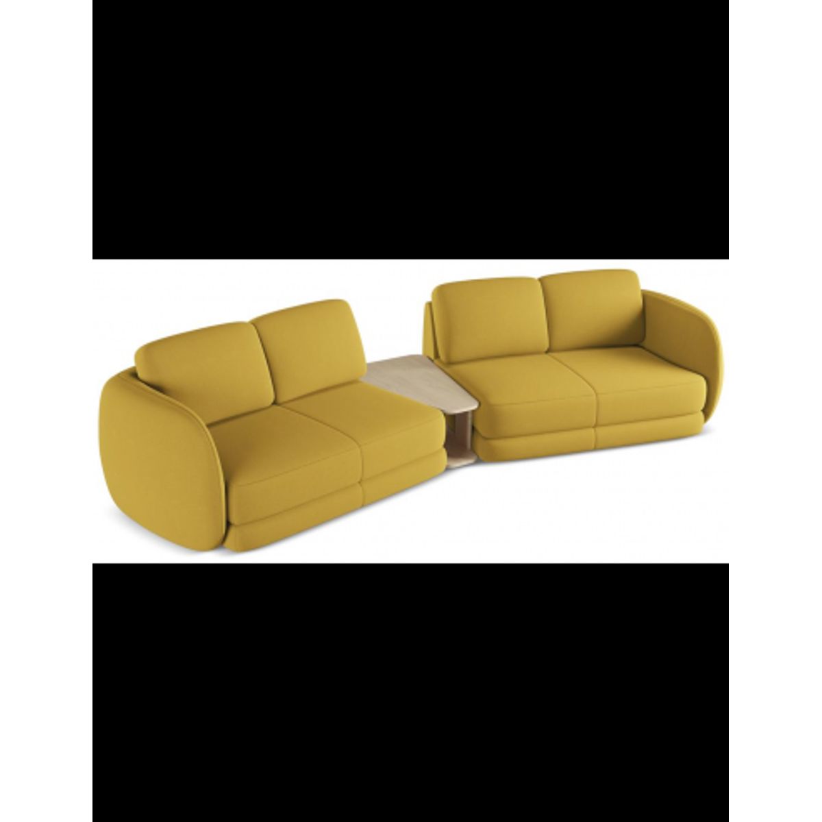 Kiana 4-personers modulsofa i bouclé B310 cm - Sennepsgul