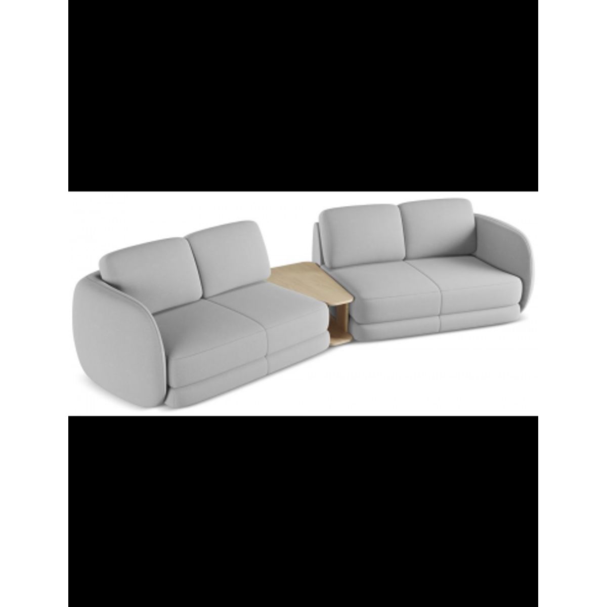 Kiana 4-personers modulsofa i bouclé B310 cm - Duegrå