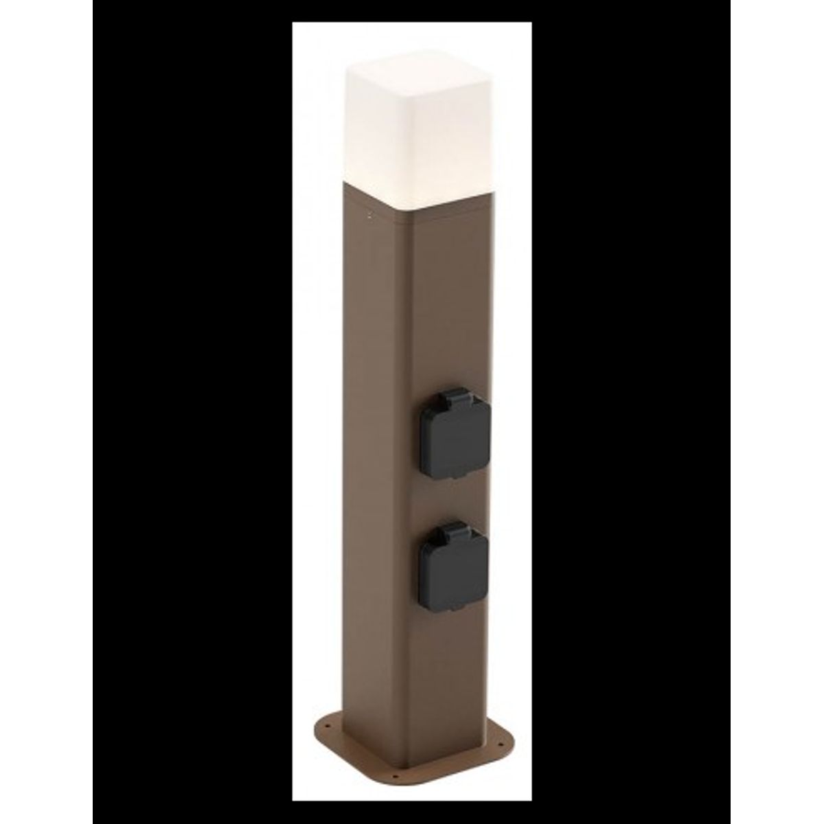 VOLT Bedlampe med strømudtag i aluminium og polycarbonat H50 cm 1 x 13W SMD LED - Mat corten