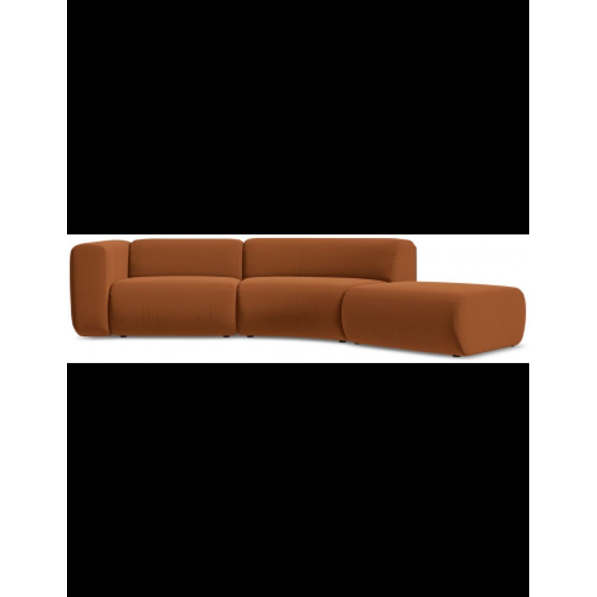 Ekahi buet højrevendt chaiselong modulsofa i velour 335 x 166 cm - Terracotta