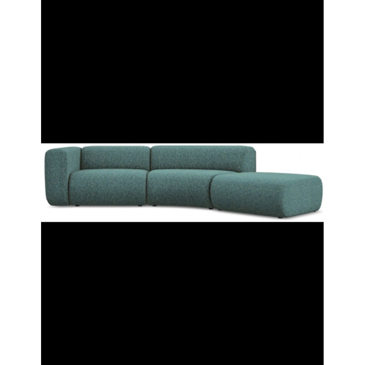 Ekahi buet højrevendt chaiselong modulsofa i polyester 335 x 166 cm - Meleret marine