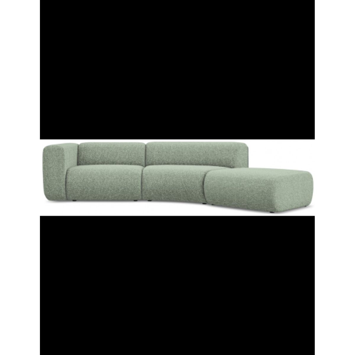 Ekahi buet højrevendt chaiselong modulsofa i polyester 335 x 166 cm - Meleret mint