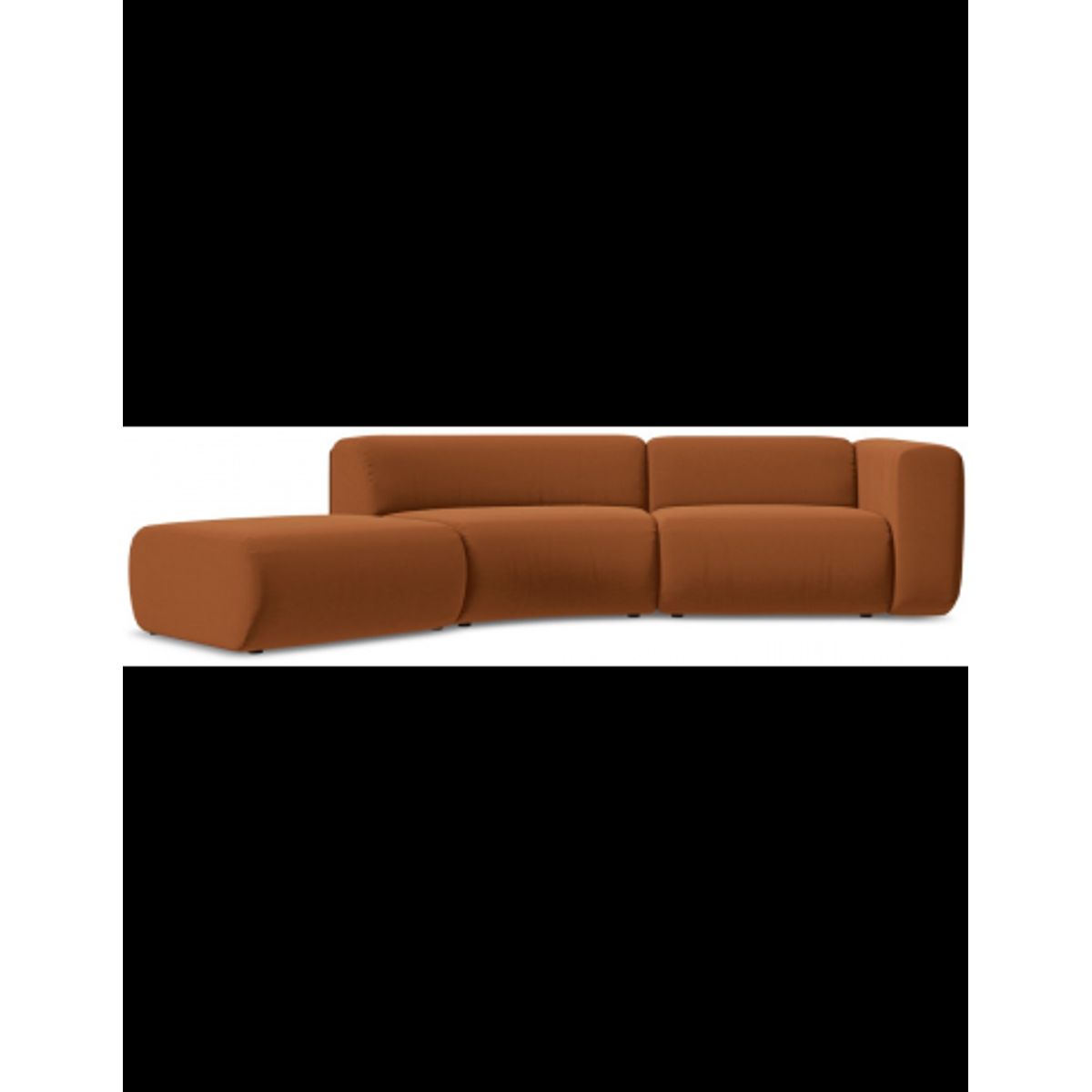 Ekahi buet venstrevendt chaiselong modulsofa i velour 335 x 166 cm - Terracotta