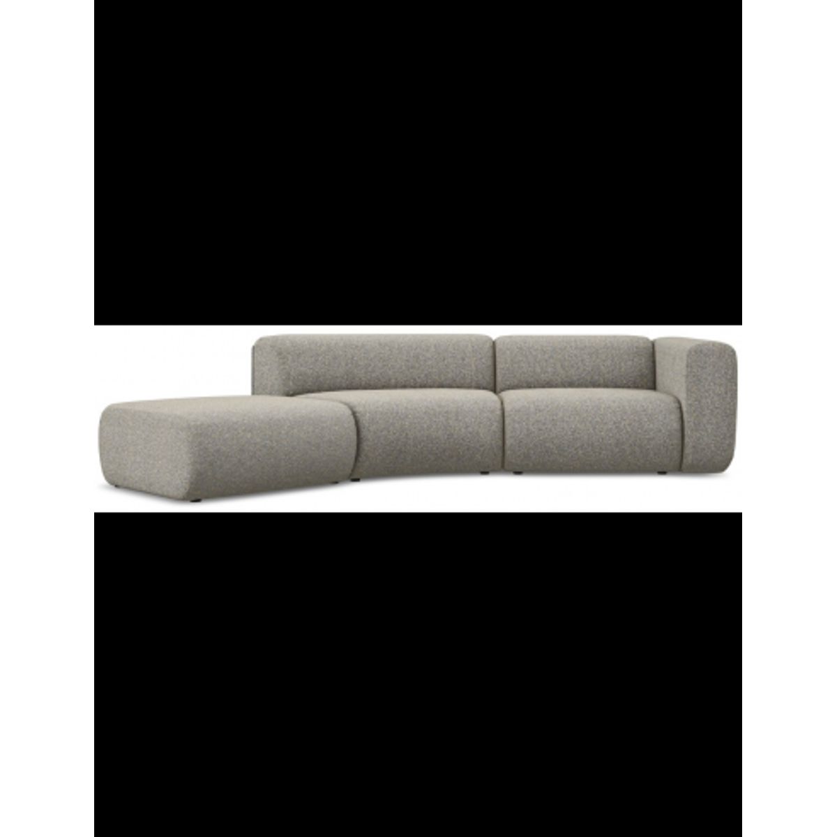 Ekahi buet venstrevendt chaiselong modulsofa i polyester 335 x 166 cm - Meleret mørk beige