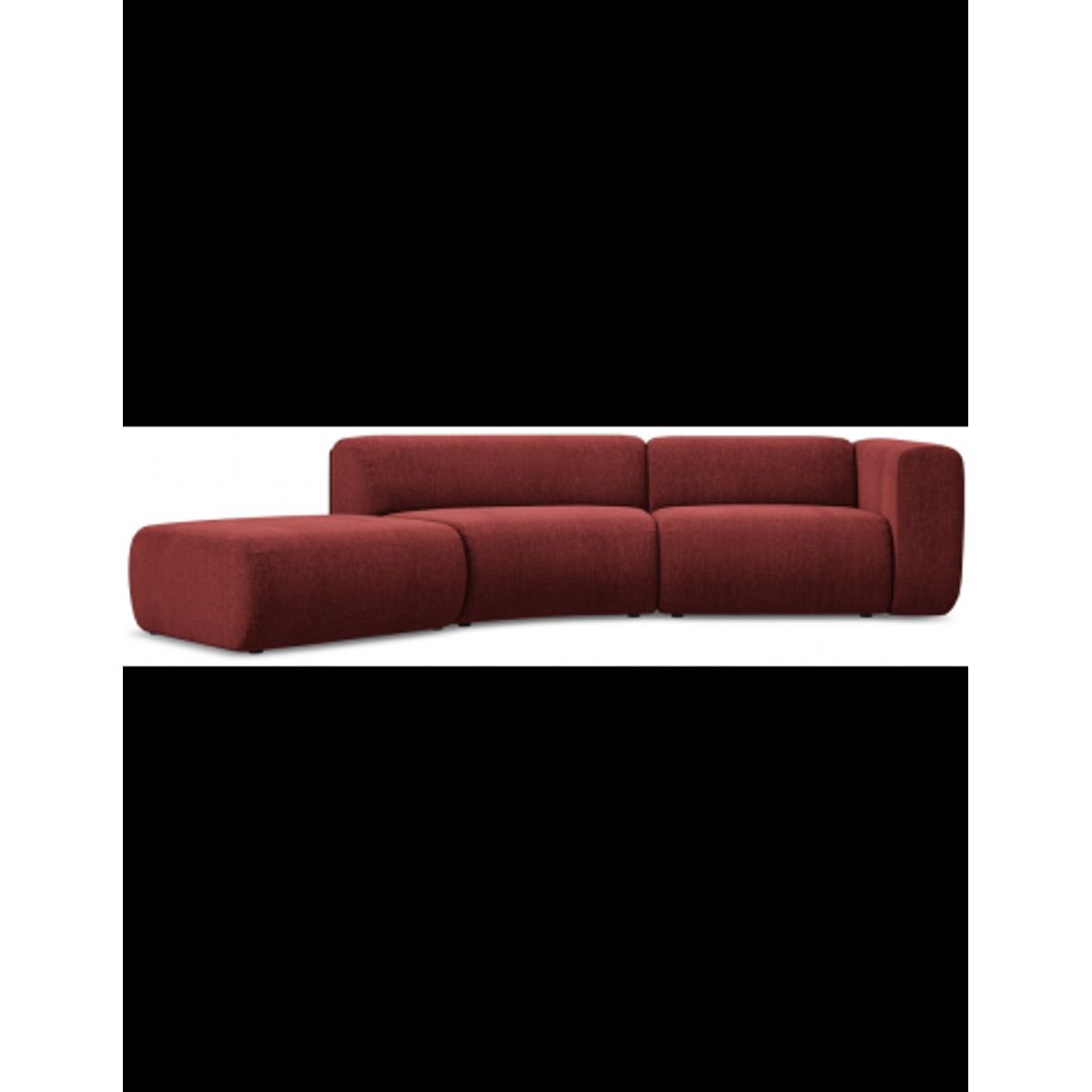 Ekahi buet venstrevendt chaiselong modulsofa i chenille 335 x 166 cm - Bordeaux