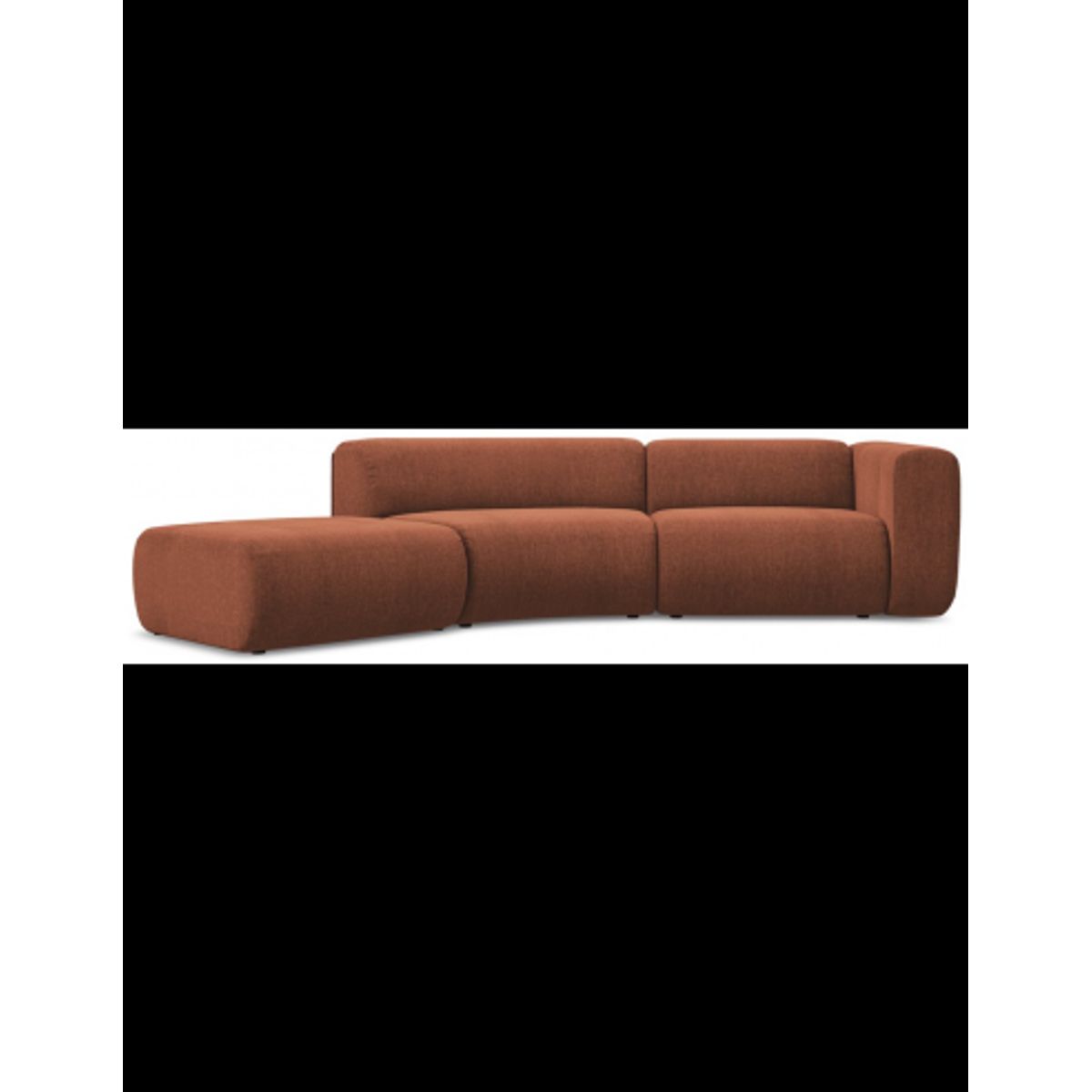 Ekahi buet venstrevendt chaiselong modulsofa i chenille 335 x 166 cm - Terracotta