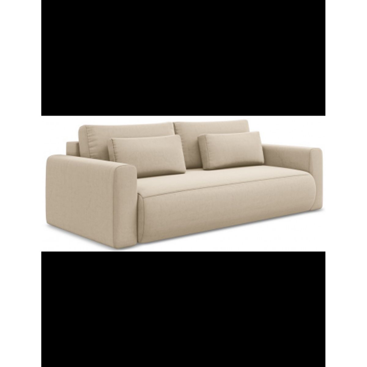 Kapua sovesofa i velour B238 cm - Lys beige