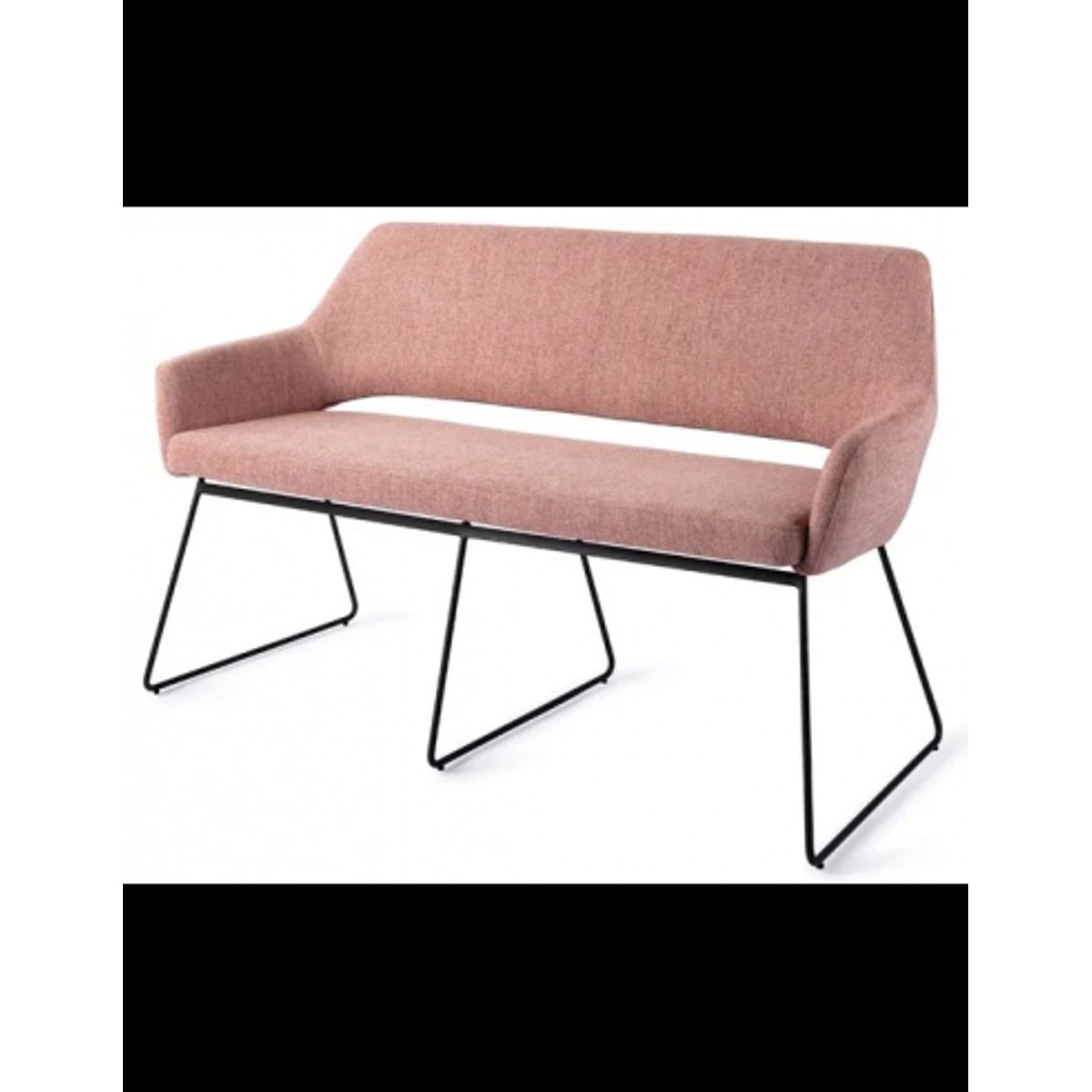 Yanai Spisebænk B141 cm i metal og polyester - Sort/Pink