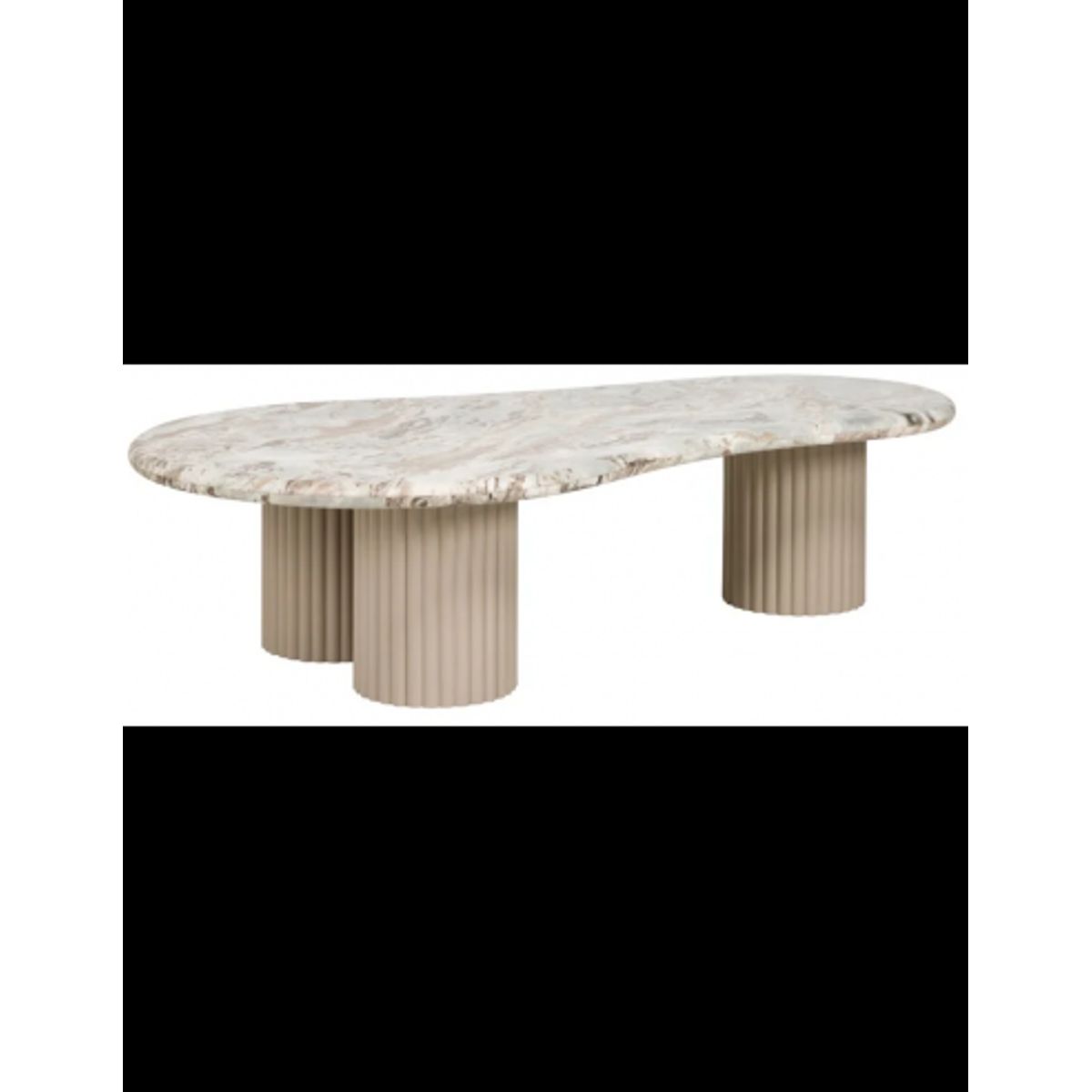 Coronel sofabord i MDF og marmor 150 x 80 cm - Beige/Beige marmor