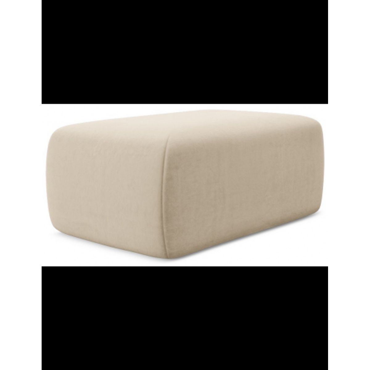 Kapua puf til sofa eller lænestol i velour 102 x 62 cm - Lys beige