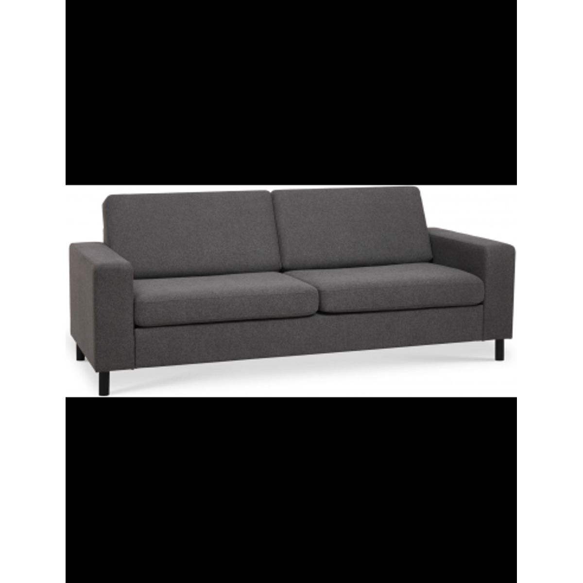 Panset 2-personers sofa i polyester B218 x D81 cm - Sort/Antracit