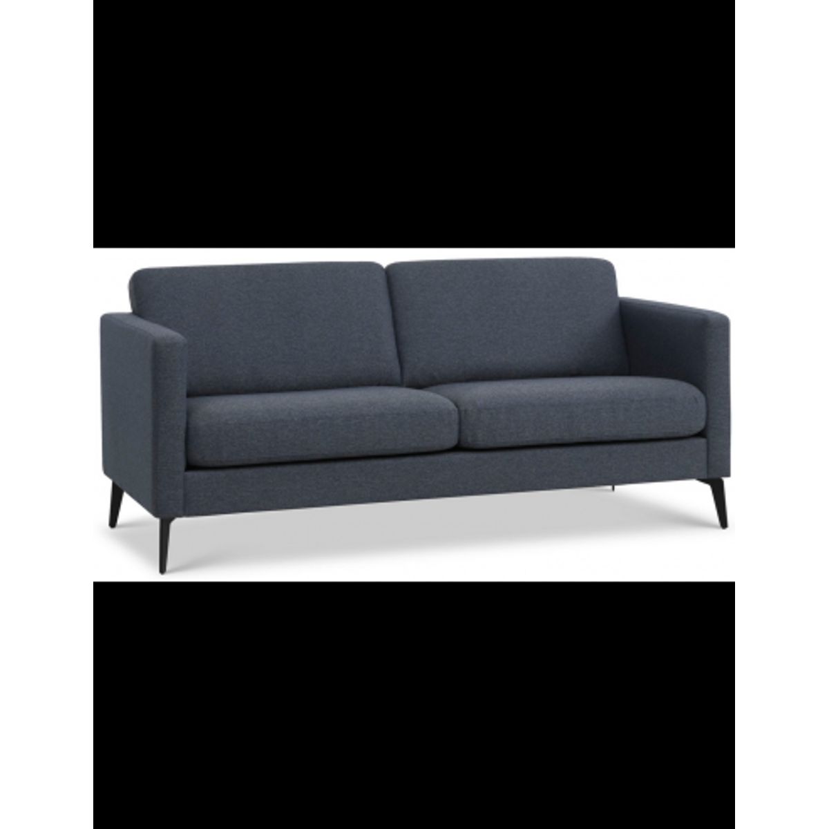 Askset 2-personers sofa i polyester B180 x D86 cm - Sort/Navy