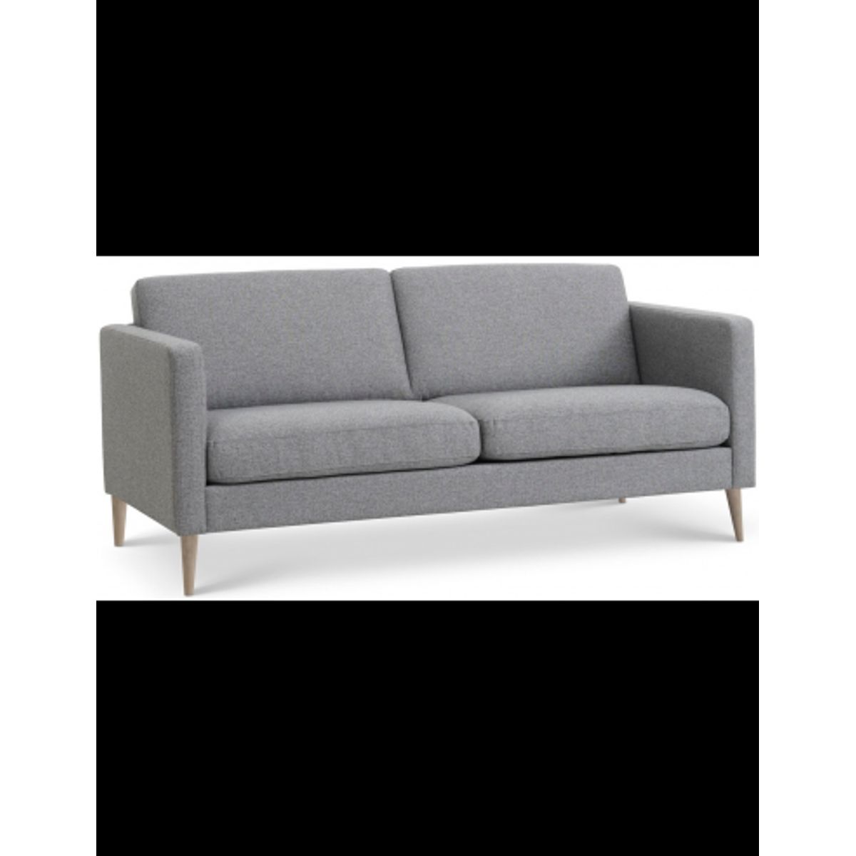 Askset 2-personers sofa i polyester B180 x D86 cm - Natur/Lysegrå