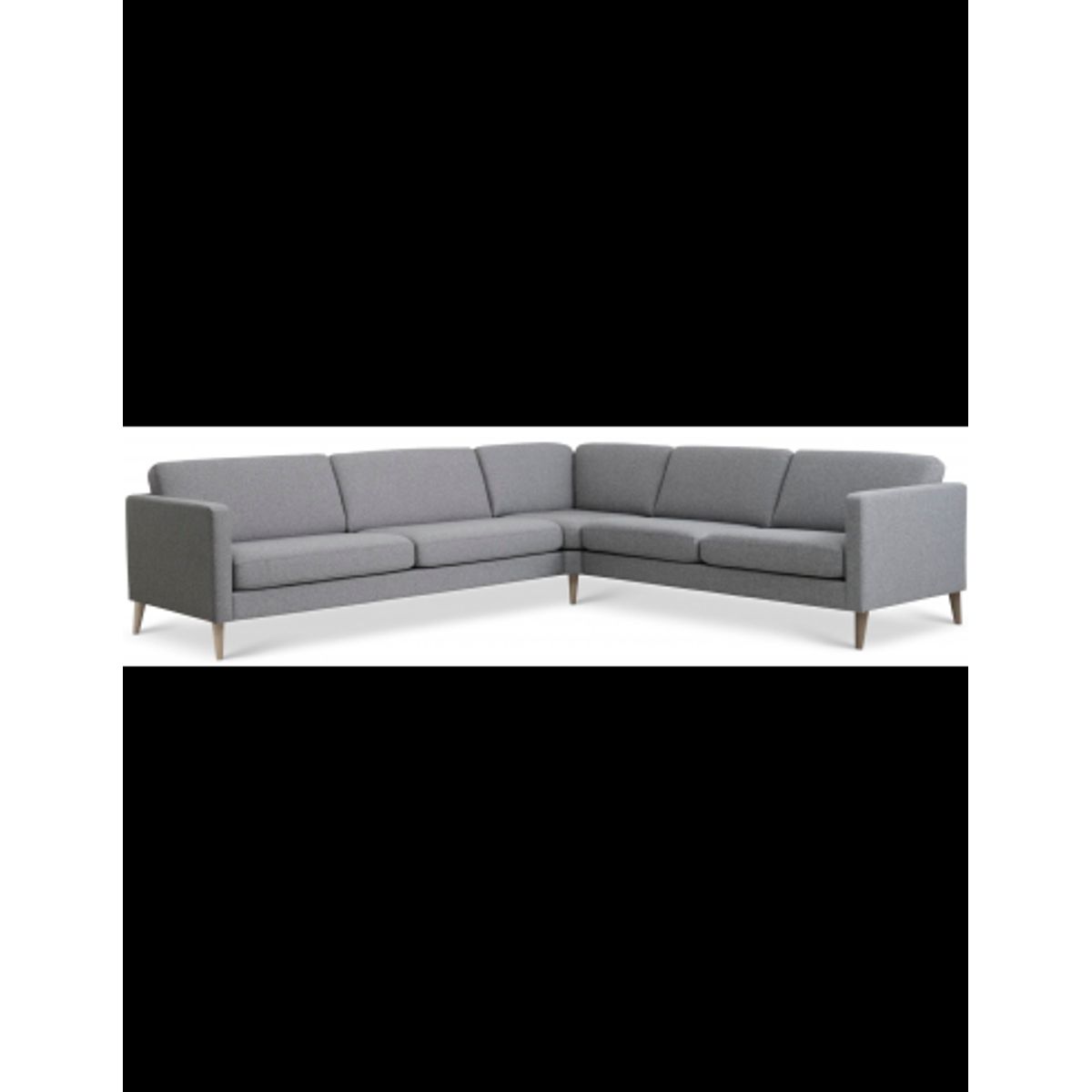 Askset hjørnesofa i polyester B300 x D264 cm - Natur/Lysegrå