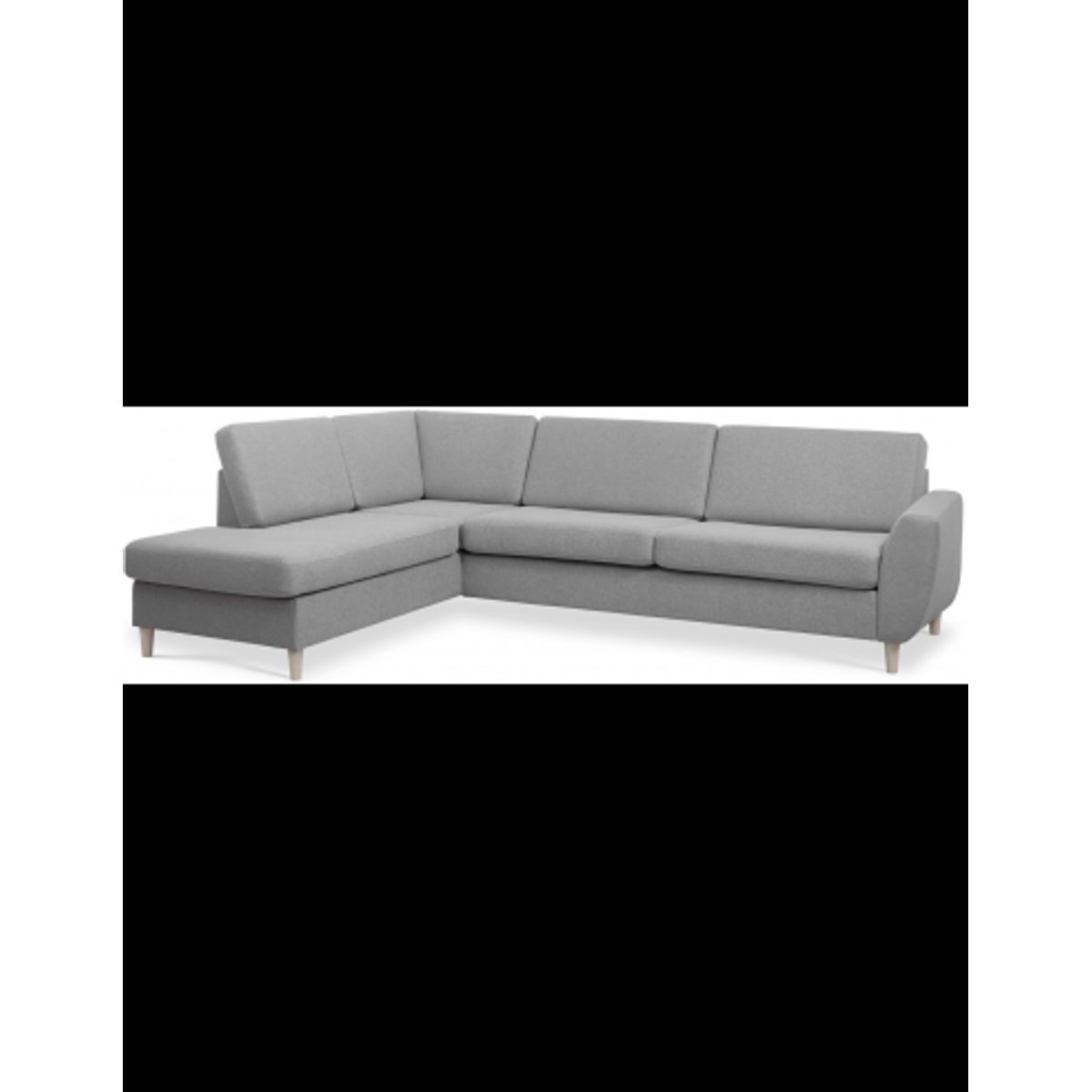 Wendy venstrevendt chaiselongsofa i polyester B279 x D197 cm - Natur/Grå