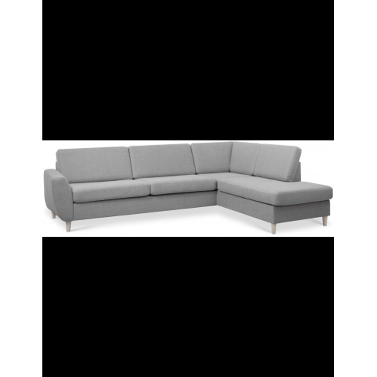 Wendy højrevendt chaiselongsofa i polyester B279 x D197 cm - Natur/Grå