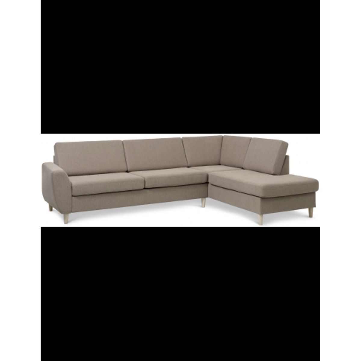 Wendy højrevendt chaiselongsofa i polyester B279 x D197 cm - Natur/Lysebrun