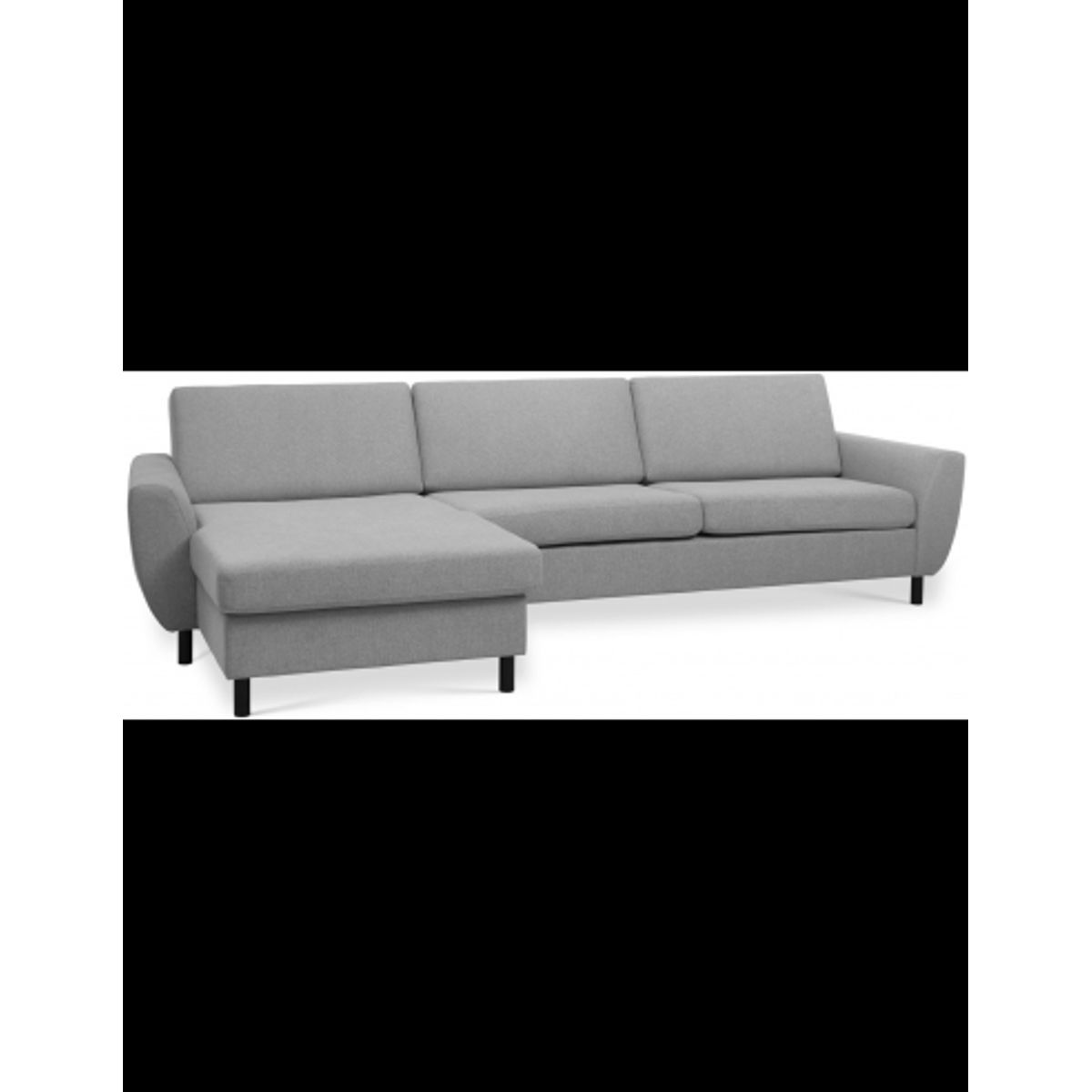 Wendy chaiselongsofa i polyester B308 x D149 cm - Sort/Grå