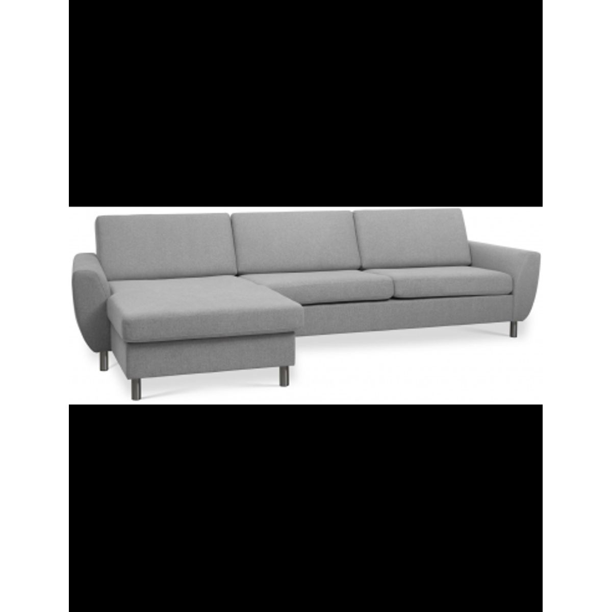 Wendy chaiselongsofa i polyester B308 x D149 cm - Børstet alugrå/Grå