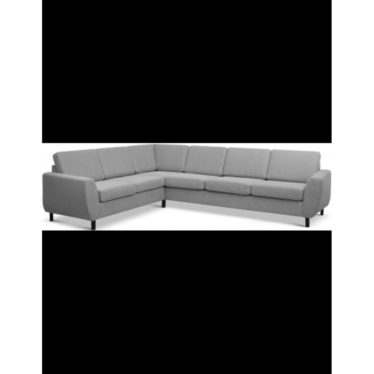 Wendy hjørnesofa i polyester B295 x D230 cm - Sort/Grå