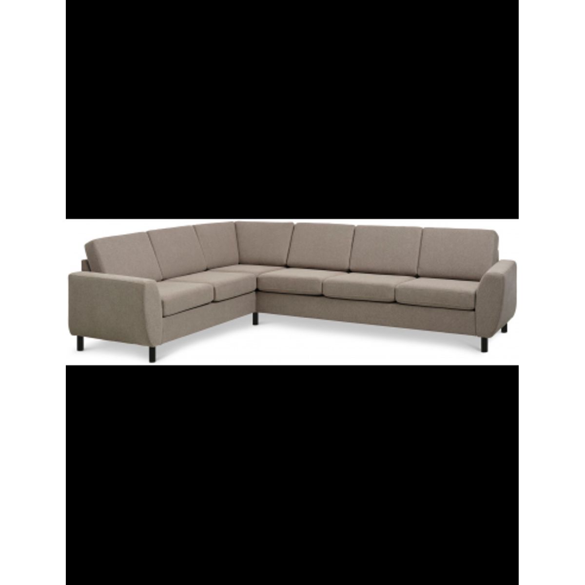 Wendy hjørnesofa i polyester B295 x D230 cm - Sort/Lysebrun