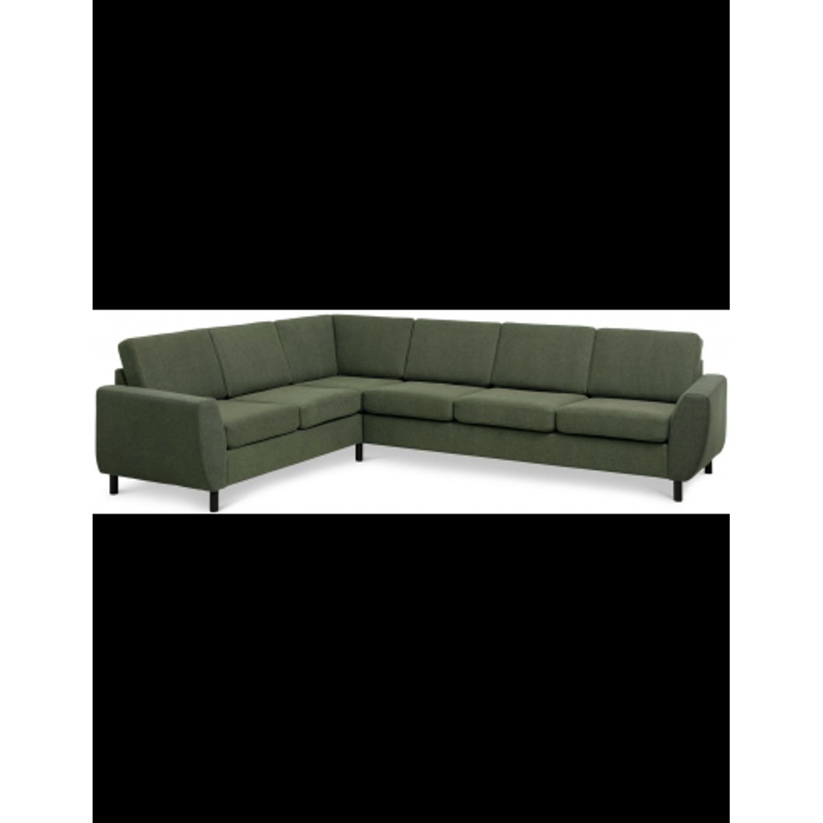 Wendy hjørnesofa i polyester B295 x D230 cm - Sort/Mosgrøn