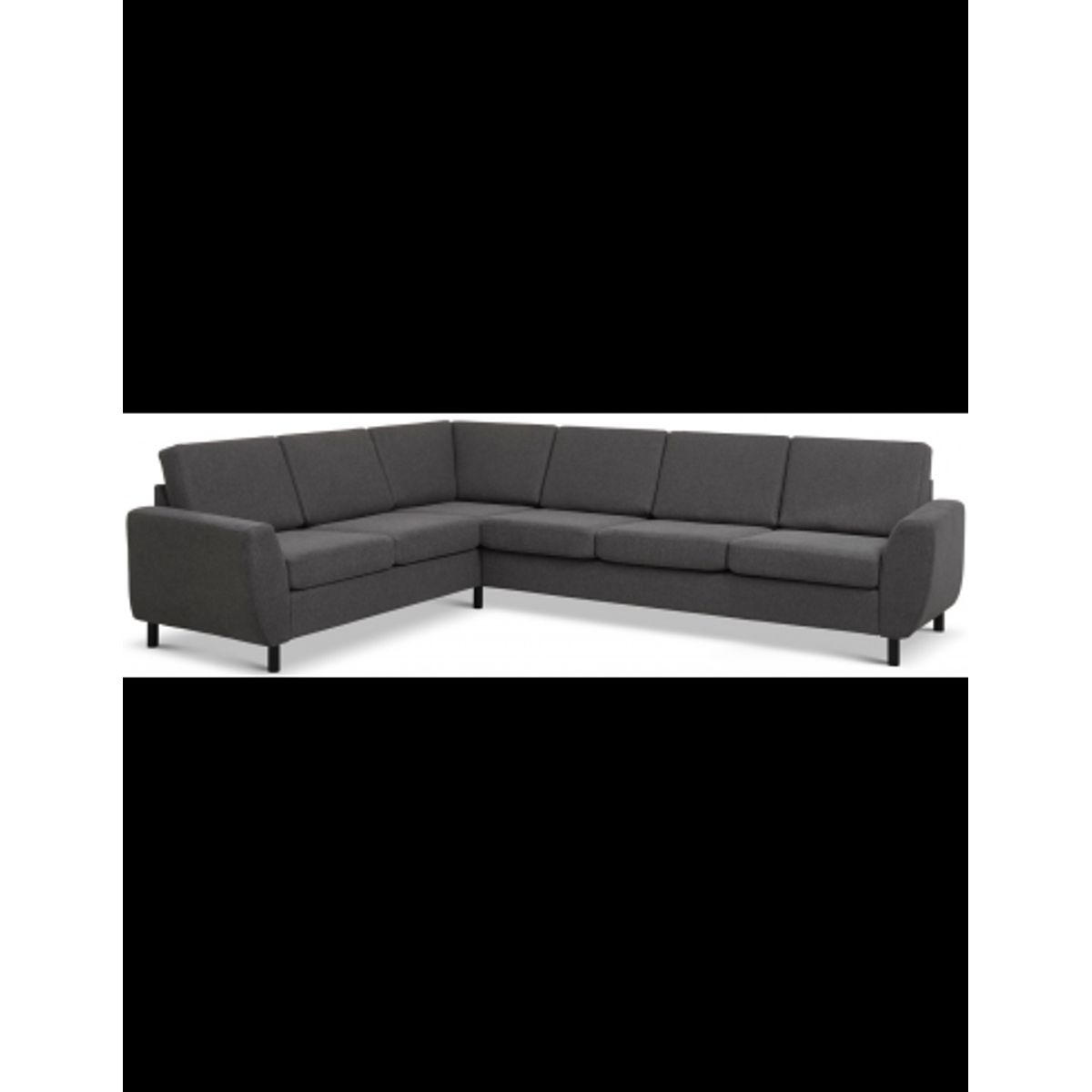 Wendy hjørnesofa i polyester B295 x D230 cm - Sort/Antracit