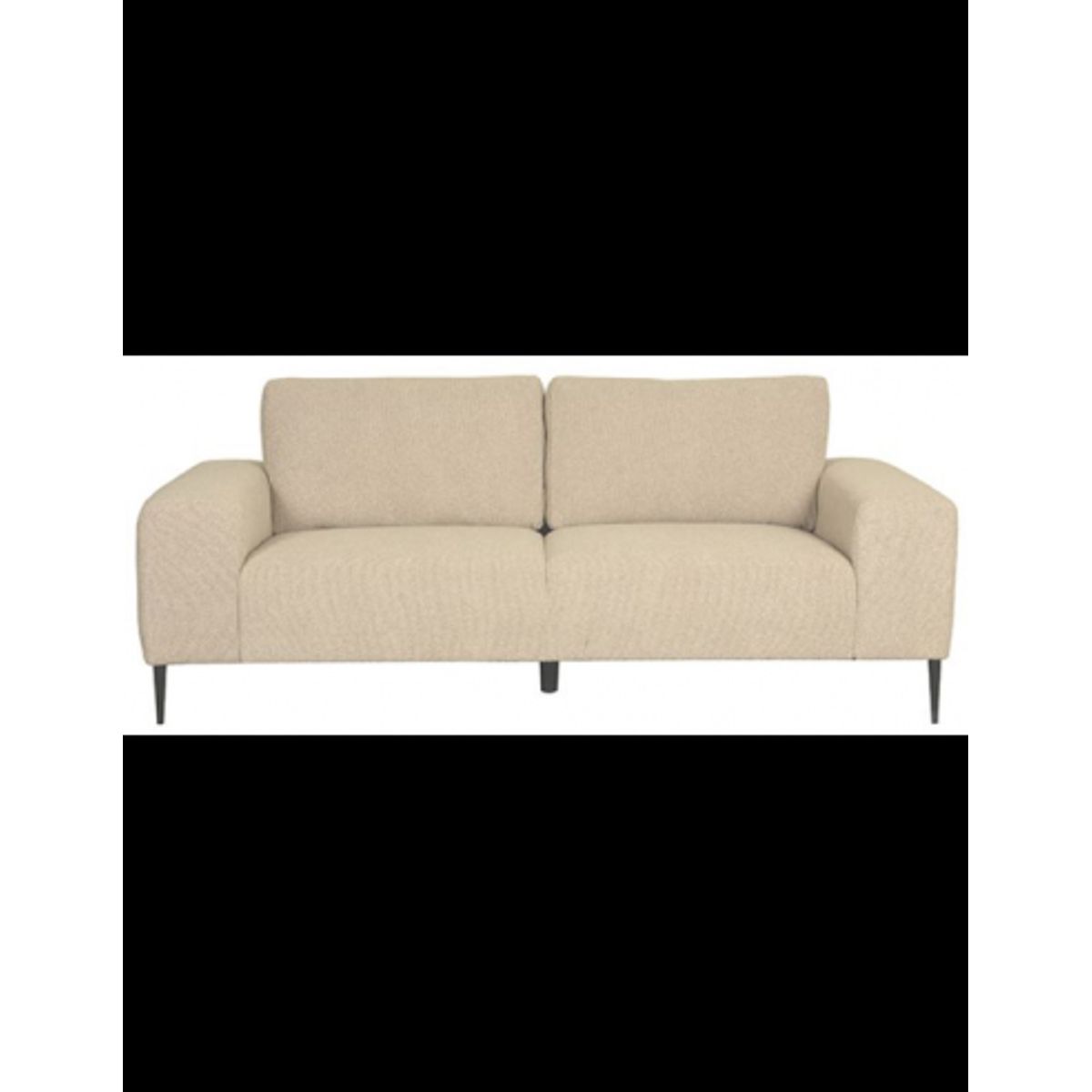 Ferraro 3-personers sofa i metal og bouclé polyester 212 x 88 cm - Sort/Sand