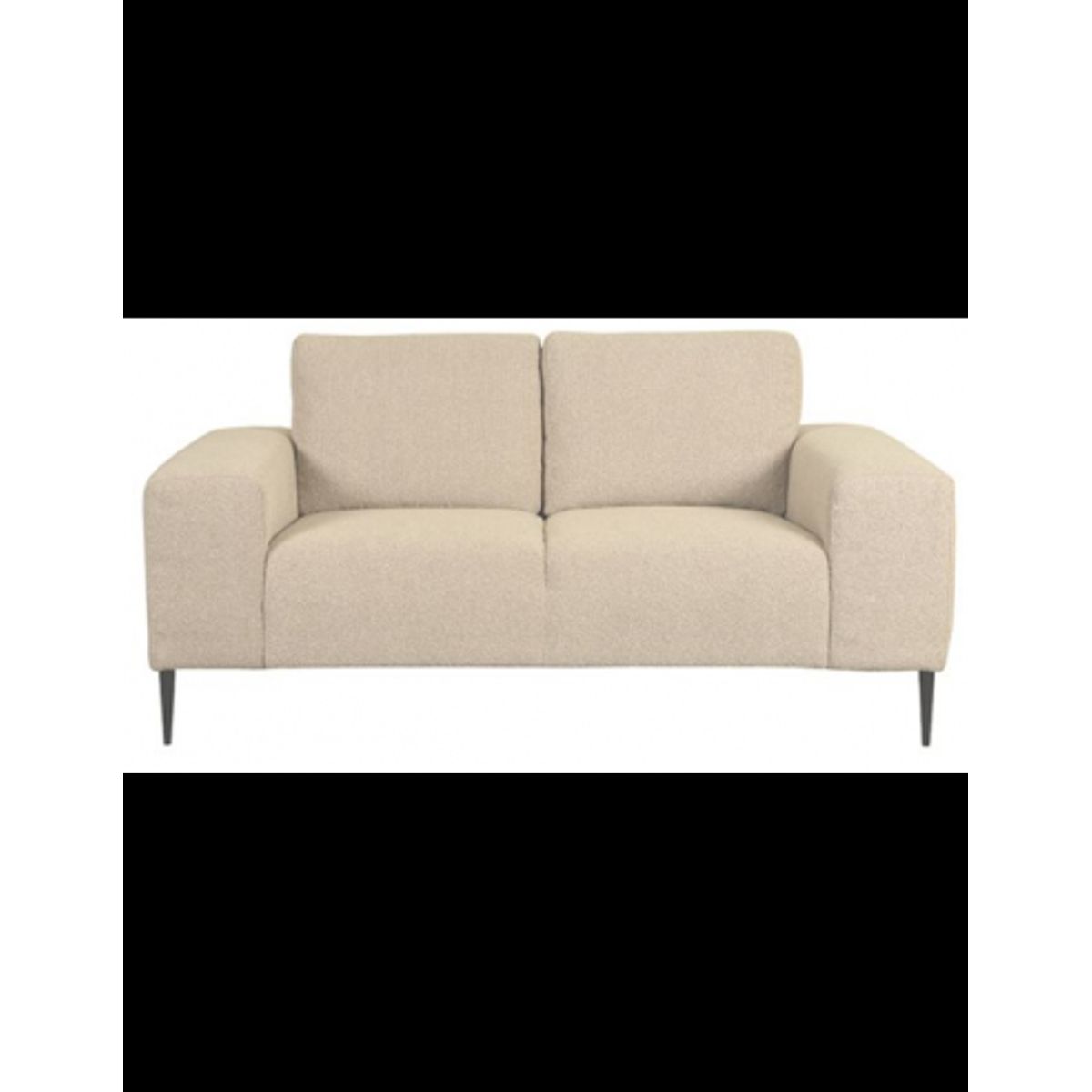 Ferraro 2-personers sofa i metal og bouclé polyester 172 x 88 cm - Sort/Sand